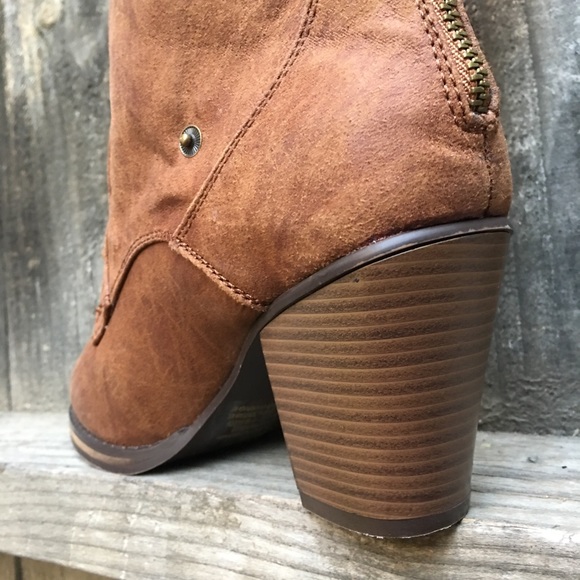 JustFab women's boots Sz 7 Brown Lace Zipper New - Picture 4 of 8